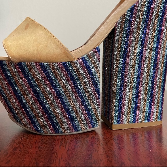 Jeffrey Campbell Disco Multicolored 1970s Platform Sandals - Picture 13 of 13